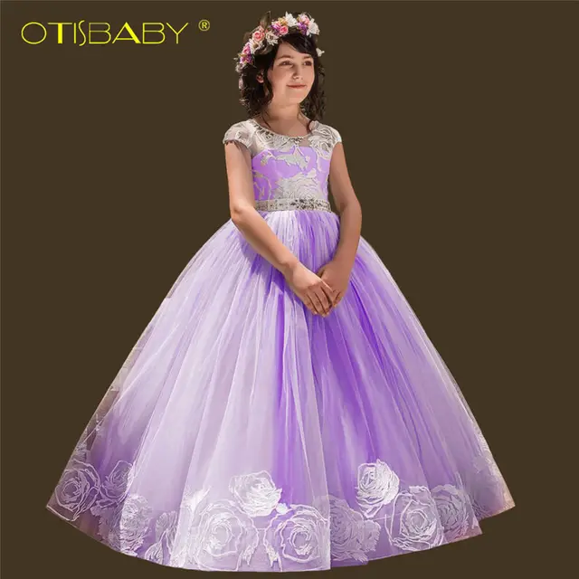 Floral Girls Backless Beautiful Dresses Age 12 13 14 Year Old Dresses