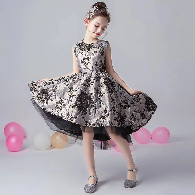 

2019Summer New Kids Children Elegant Noble Evening Birthday Party Princess Prom Dress Girls Model Show Host Piano Pageant Dress