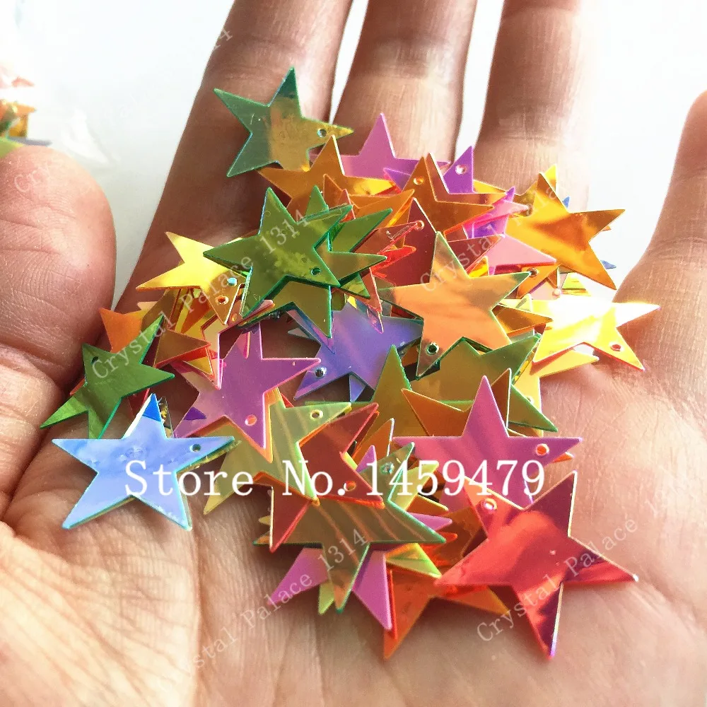 400 шт разноцветные блестящие пайетки со звездами 1 отверстие 19 мм для шитья ремесла украшения костюмы DIY Abhisiree ремесло сценический набор украшения