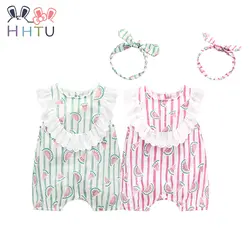 HHTU/комплект для маленьких девочек и мальчиков, комбинезоны, милая одежда, комбинезоны для новорожденных, хлопковый комбинезон для лета