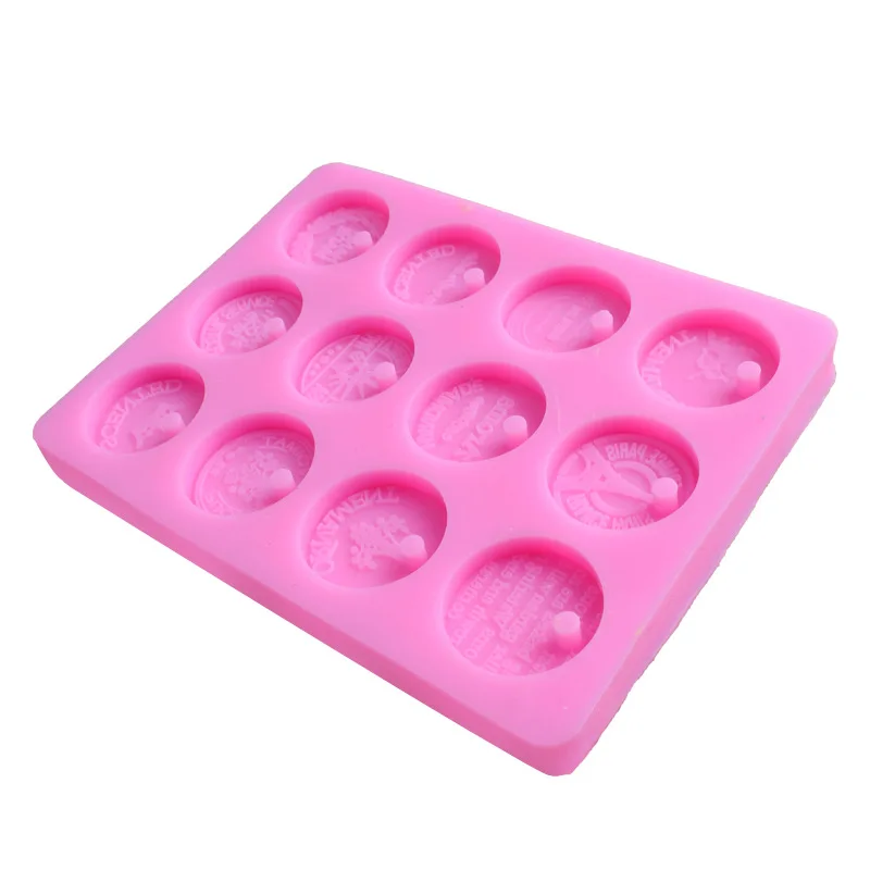 Aomily 12 Styles Coins with Holes Shaped Chocolate Cake Fondant Mold Decorating DIY Mold Mousse Sugar Craft Pastry Baking Tool