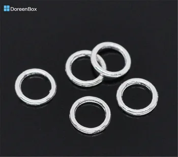 

500 PCs Doreen Box Soldered Closed Jump Rings 6mm Alloy Silver Color For DIY Jewelry Making Findings Wholesale, Hole: 4.2mm