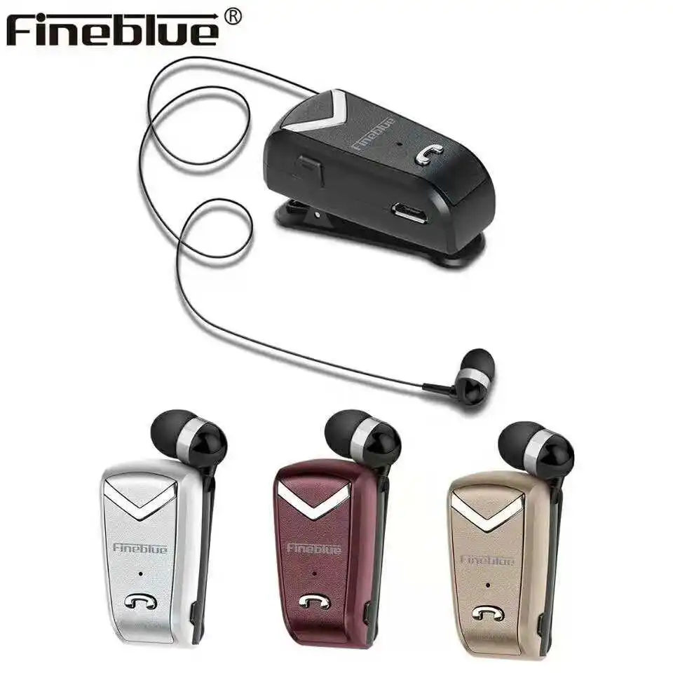 FineBlue Мини Беспроводная бизнес Bluetooth гарнитура Спортивная телескопическая клипса на стерео наушники Драйвер наушники портативный дизайн F-V2