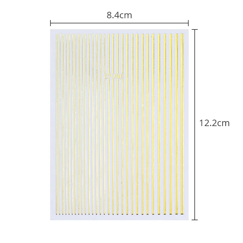 1 лист золотой серебряный металлический 3D стикер для ногтей линии наклейки для ногтей s мульти-Размер полосовая лента клей для ногтей переводная наклейка s