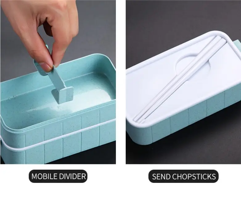 Новая коробка бэнто для микроволновой печи пшеничная соломенная детская коробка для ланча герметичная Bento Ланч-бокс для детей школьный контейнер для еды