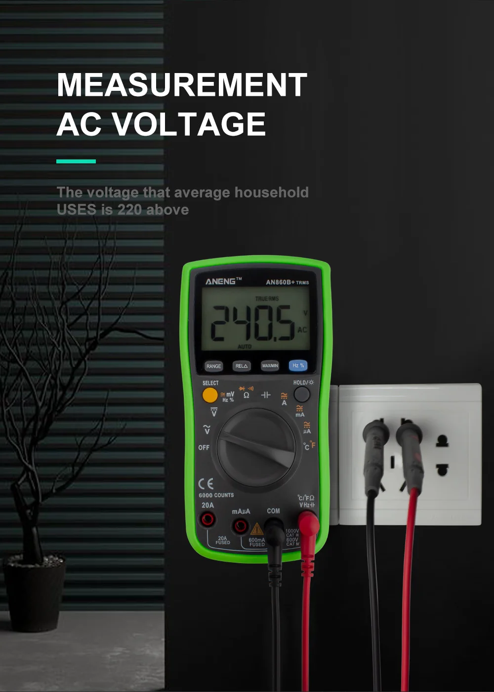 ANENG AN860B мультиметр цифровой тестер 6000 digital multimeter мультиметр провода для мультиметра tester dc dc мультиметры мультитестер с термопарой цифровой тестор capacitor tester МУЛЬТИМЕТР