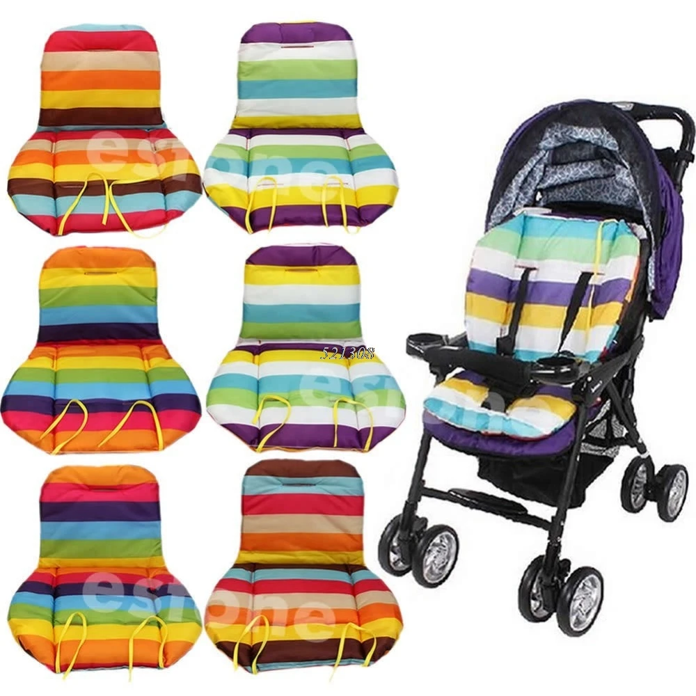 NEW Baby Stroller Cushion Pad Pram Padding Liner/Car Seat Pad Rainbow
