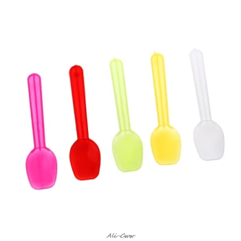 

50Pcs Plastic Party Dessert Scoop Sweets Buffet Food Ice Cream Serving Spoon