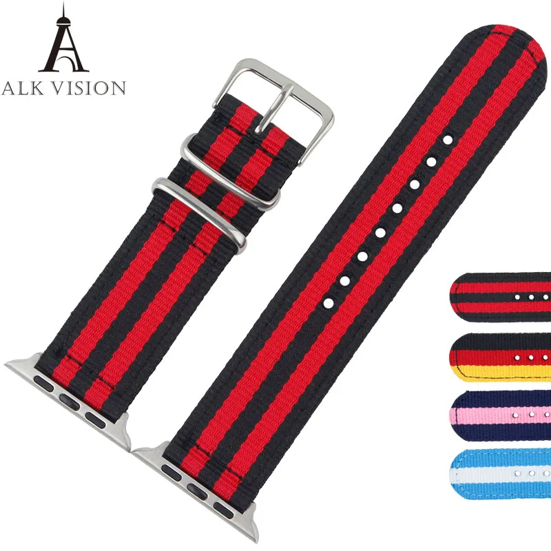 

NATO Nylon Watchband strap for apple watch straps canvas band for iwatch 3/2/1 38mm 42mm belt bracelet for smart watch