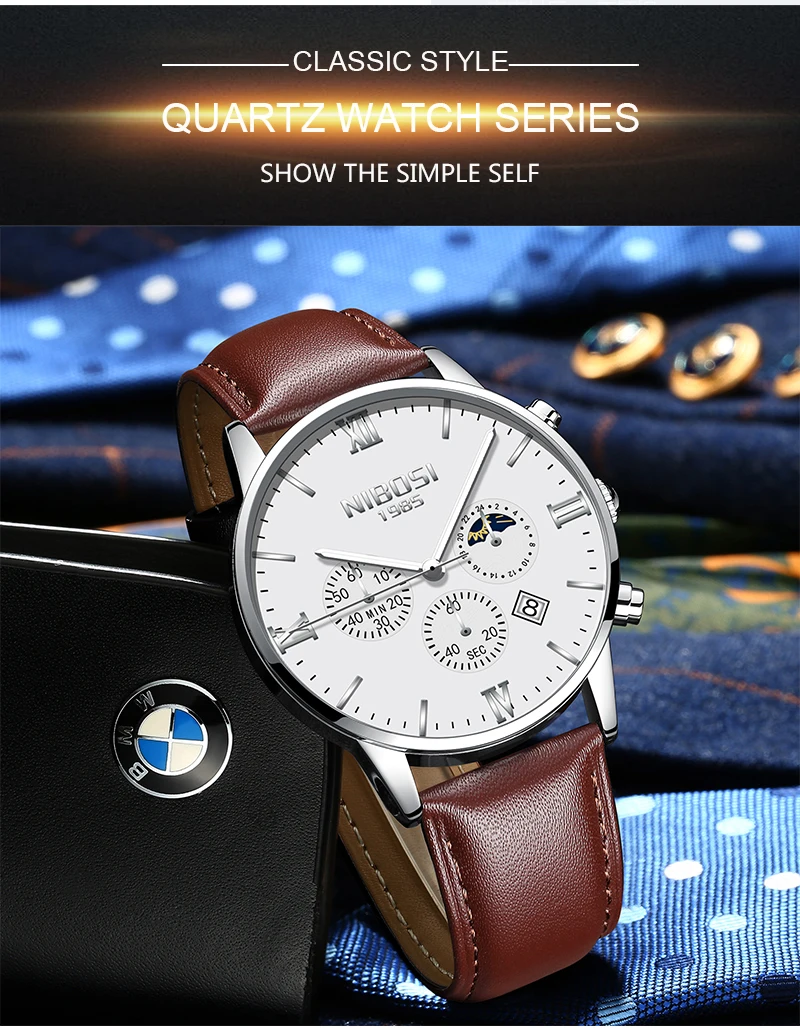 NIBOSI Dress Watch Men Gold 2018 Luxury Brand Men's Watch Waterproof Stainless Steel Famous Wristwatch Man Clock Water Resistant (13)