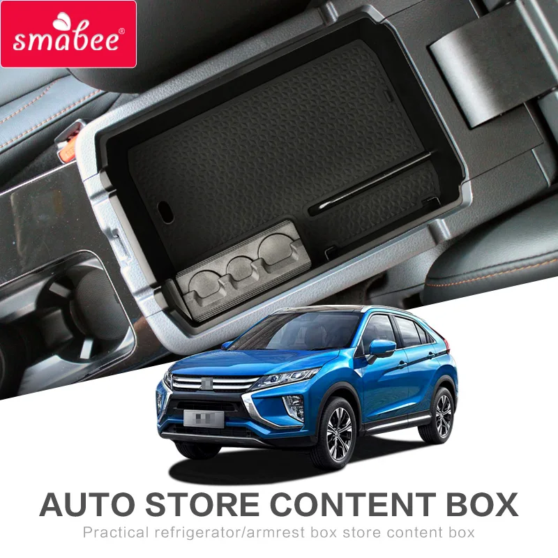 

smabee Car central armrest box For MITSUBISHI ECLIPSE CROSS 2018-2019 Interior Accessories Stowing Coin storage Tidying