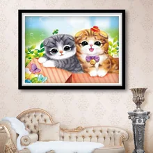 

5d diy diamond painting full drill Two kittens stick drill cross stitch 5d diamond painting new arrivals diamond embroidery