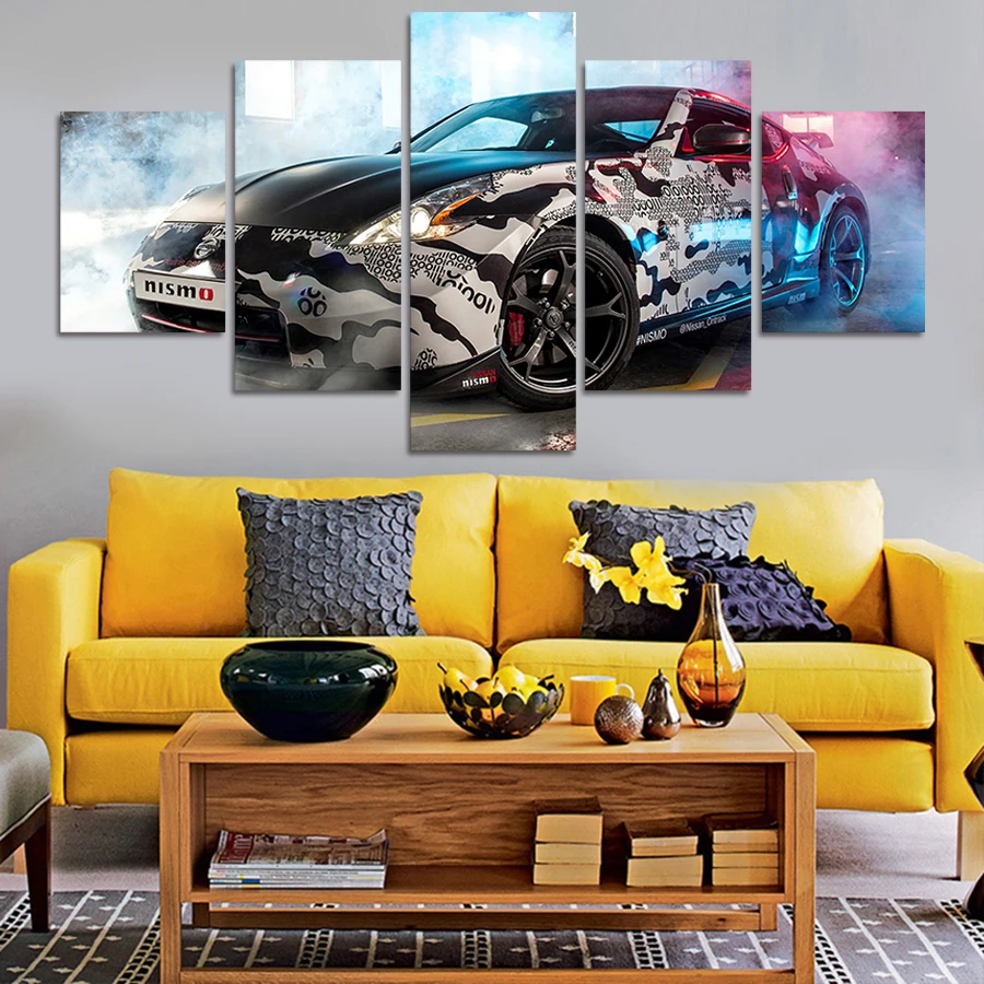 2016 New 5 Piece Picture Hot Sell Abstract Cool Car Modern Home Wall