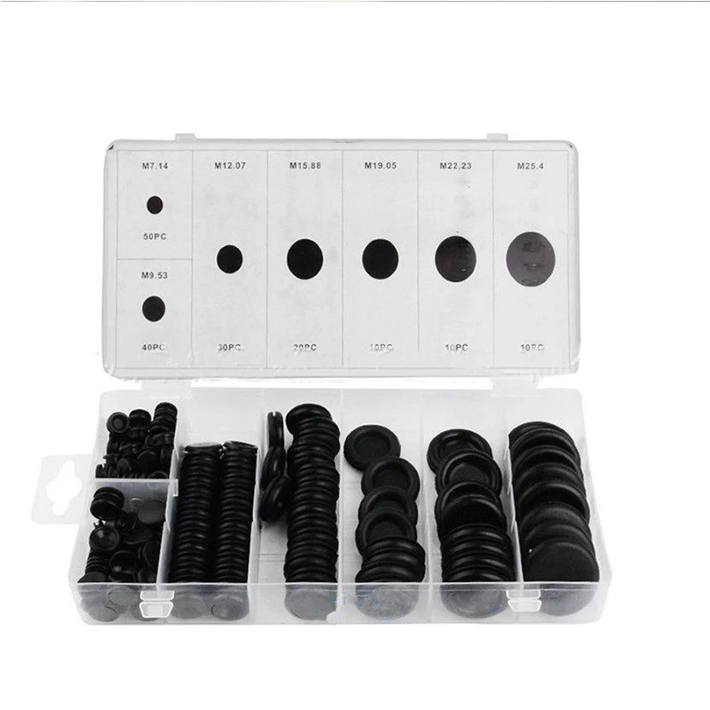 

Black Rubber Grommet Firewall Hole Plug Retaining Ring Set Car Electrical Wire Gasket Kit For Cylinder Valve Water Pipe