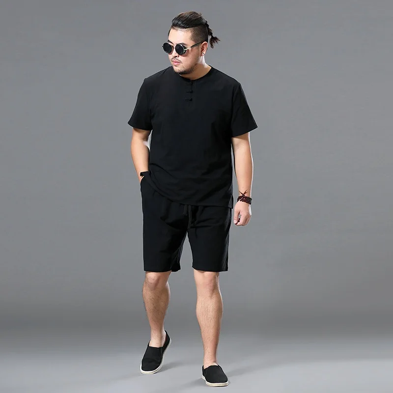 Летнее китайское платье Ципао с рисунком Стиль футболки Tops Tees Men Тан костюм футболка и шорты короткий рукав T рубашка большого размера 9XL 10XL более Размеры 7XL 8XL футболка