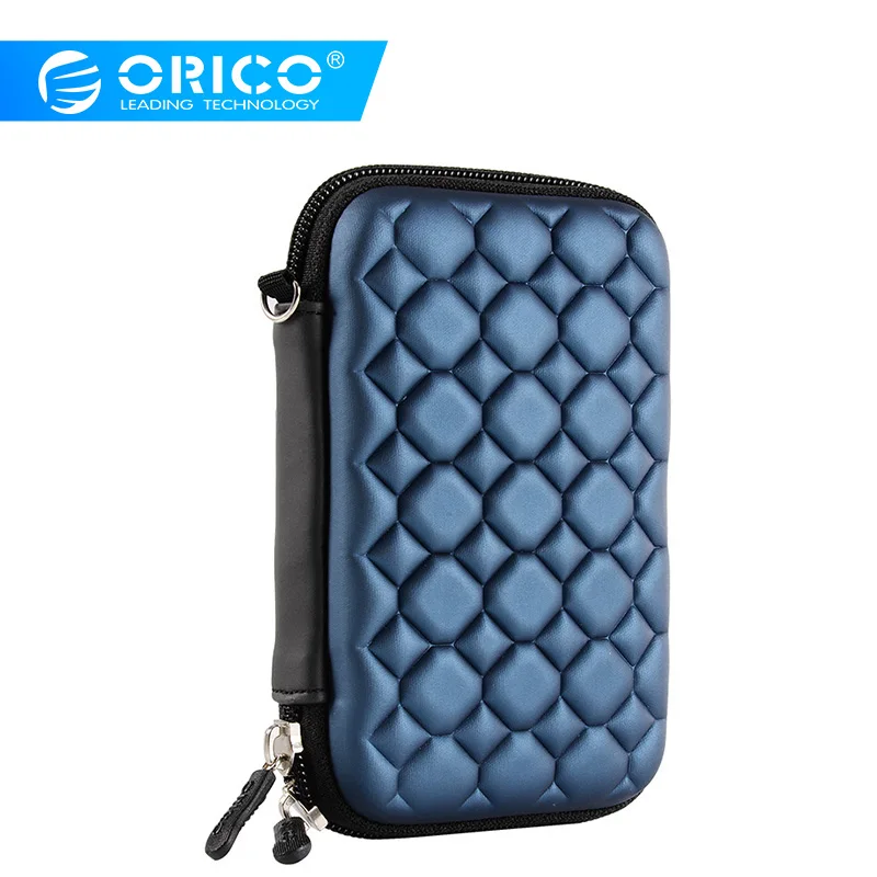 

ORICO External Storage Hard Case HDD SSD Bag For 2.5 Inch Hard Drive MP3 MP4 Card Reader Earphone Cables Pouch Bag-Blue
