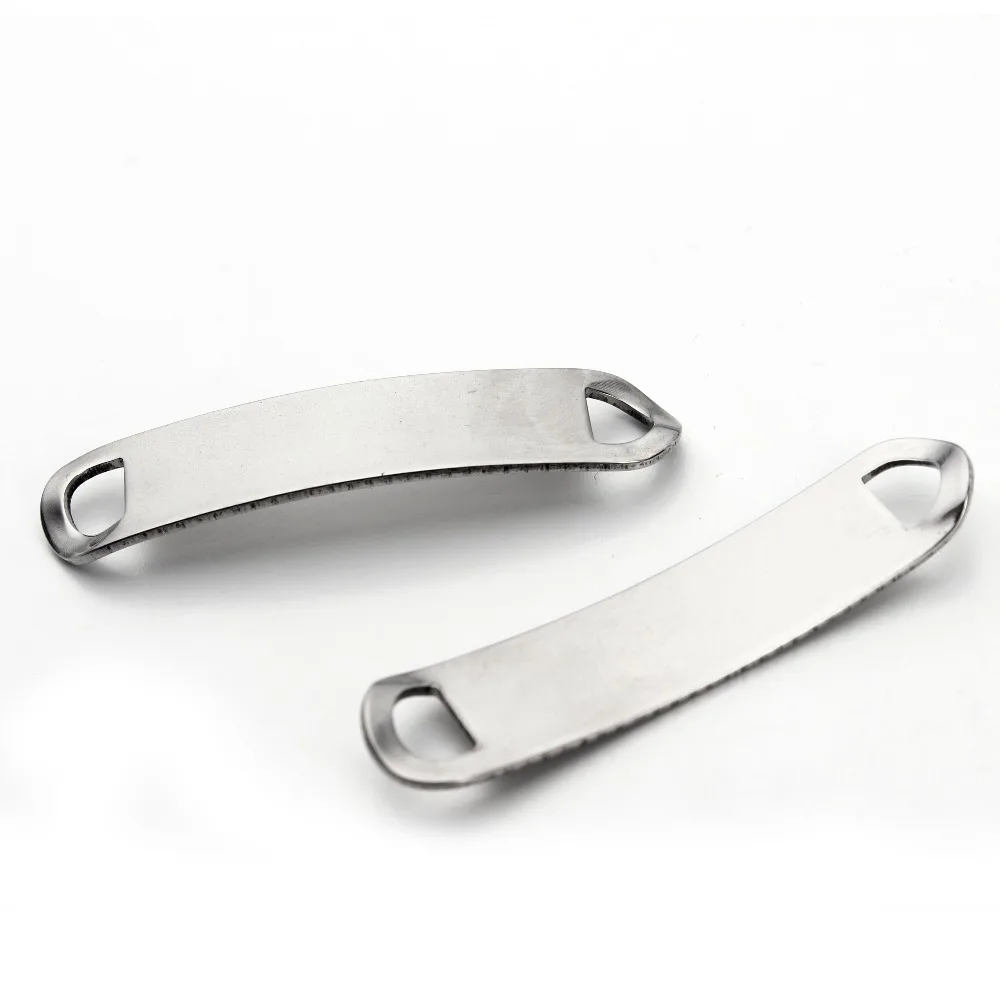 10pcs/lot 10x45mm Silver Stainless Steel Oval Bent Blank Stamping