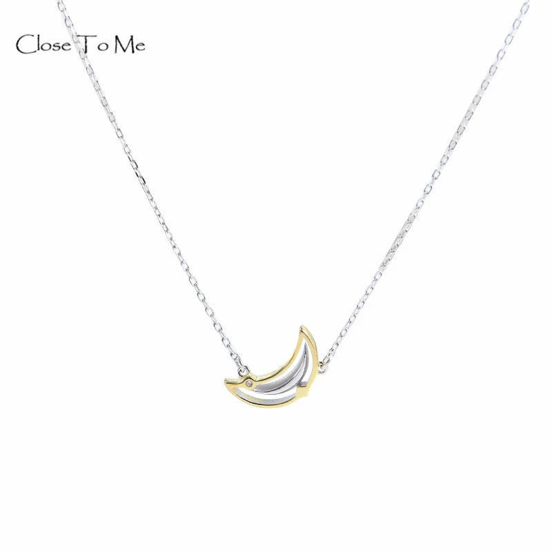 

Close To Me Real S925 Silver Pendant Necklace Moon Pendant for Women Elegant Fine Jewelry Women'Gift