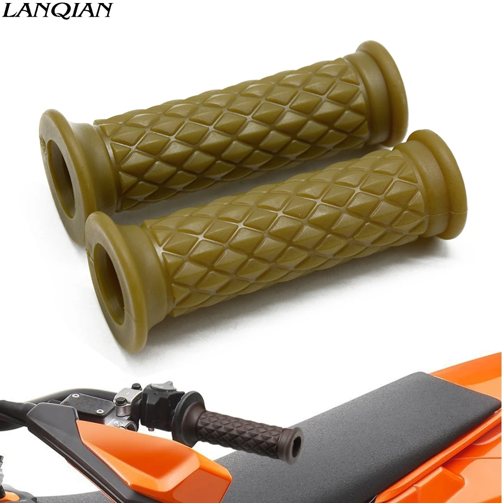 

7/8''22MM Motorcycle Handlebar Grips Coffee Cafe Motorbike Handle Hand Bar Retro Rubber Grip For Yamaha MT-03 MT-25 YZF R25 R3