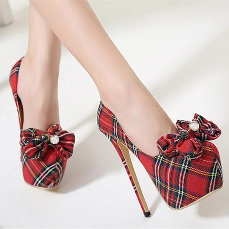 red_plaid_platform_pumps_with_bow