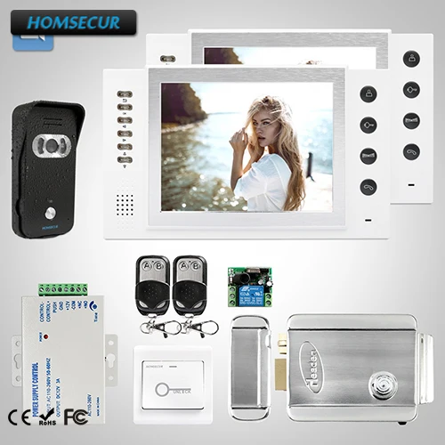 

HOMSECUR 8" Wired Hands-free Video&Audio Home Intercom with White Monitor 1C2M : TC021-B Camera(Black)+TM801R-W Monitor(White)