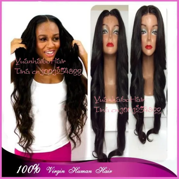 

12"-32" in stock! best 6a quality #1b virgin brazilian wavy hair extra long 30inch lace front wig Free shipping