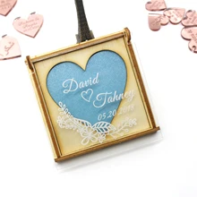 Персонализированные рустикальная свадьба деревянная коробочка для колец Держатель своими руками на имена и дата обручальное кольцо деревянный ящик