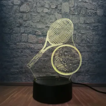 

Creative 3D USB Night Light Illusion Atmosphere Table LED Lamp Sporting Tennis Boy Room Decor Children Toys Christmas Gift