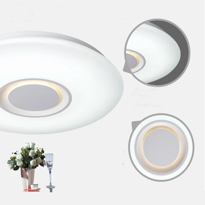 36W приложение RGB управление Музыка LED Bluetooth потолочный светильник с динамиком 6500k el