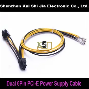 

Wholesale 50PCS/Lot Dual 6Pin PCI-E Video Card Power Supply Adapter Cable for DeLL 1950 2950 PE1950 Bitcoin Miner