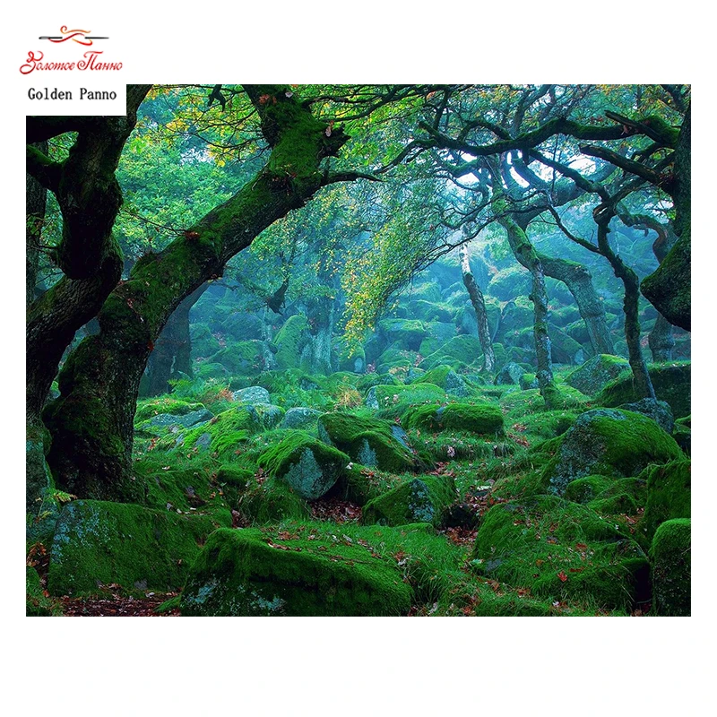 

Golden Panno,Needlework,DIY DMC Cross stitch,Sets For Embroidery kit 14ct unprinted Green cross-Stitching,christmas 0312