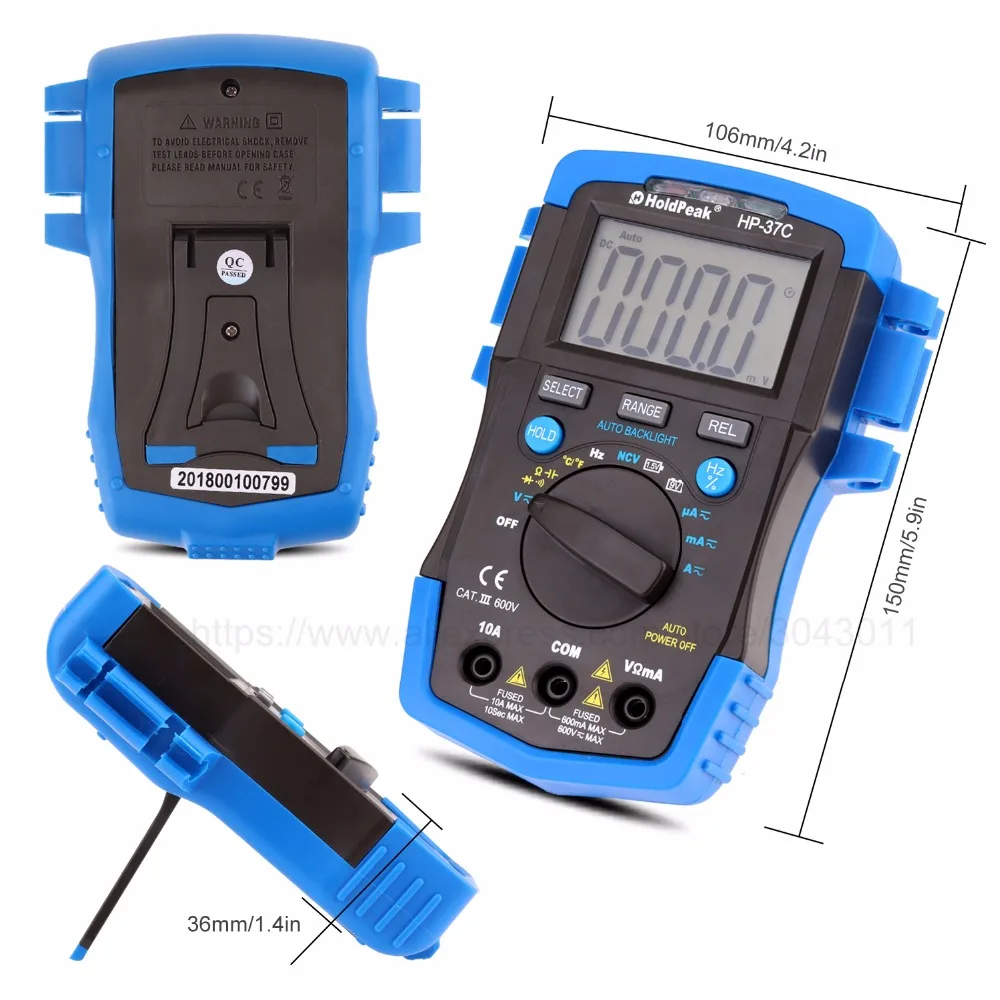 Multimeter Mini Portable Digital Multimeter Ammeter Voltmeter Ohm Frequency Diode Temperature NCV Test Multimeter Mini Portable Digital Multimeter Ammeter Voltmeter Ohm Frequency Diode Temperature NCV Test