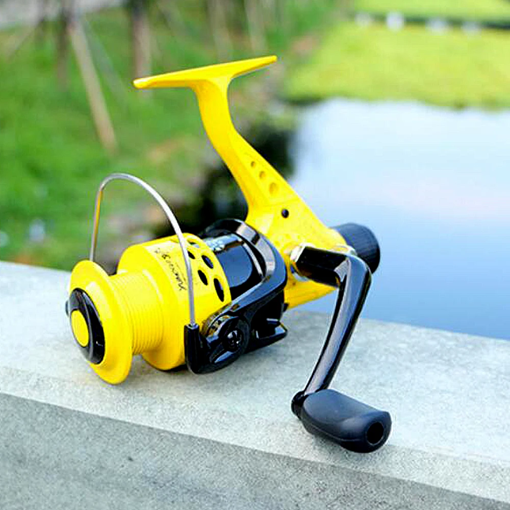 

Yellow Spinning Fishing Reel 12BB Rear Brake Wheel Collapsible Left/Right Interchangeable Arm Spinning Reel for Pesca 2000-7000