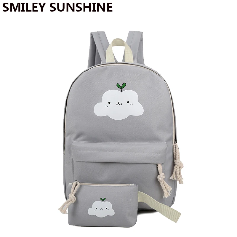 

Canvas emoji bag school backpack youth kawaii kids backpack schoolbag cute cartoon printing backpack for girl teenage sac a dos
