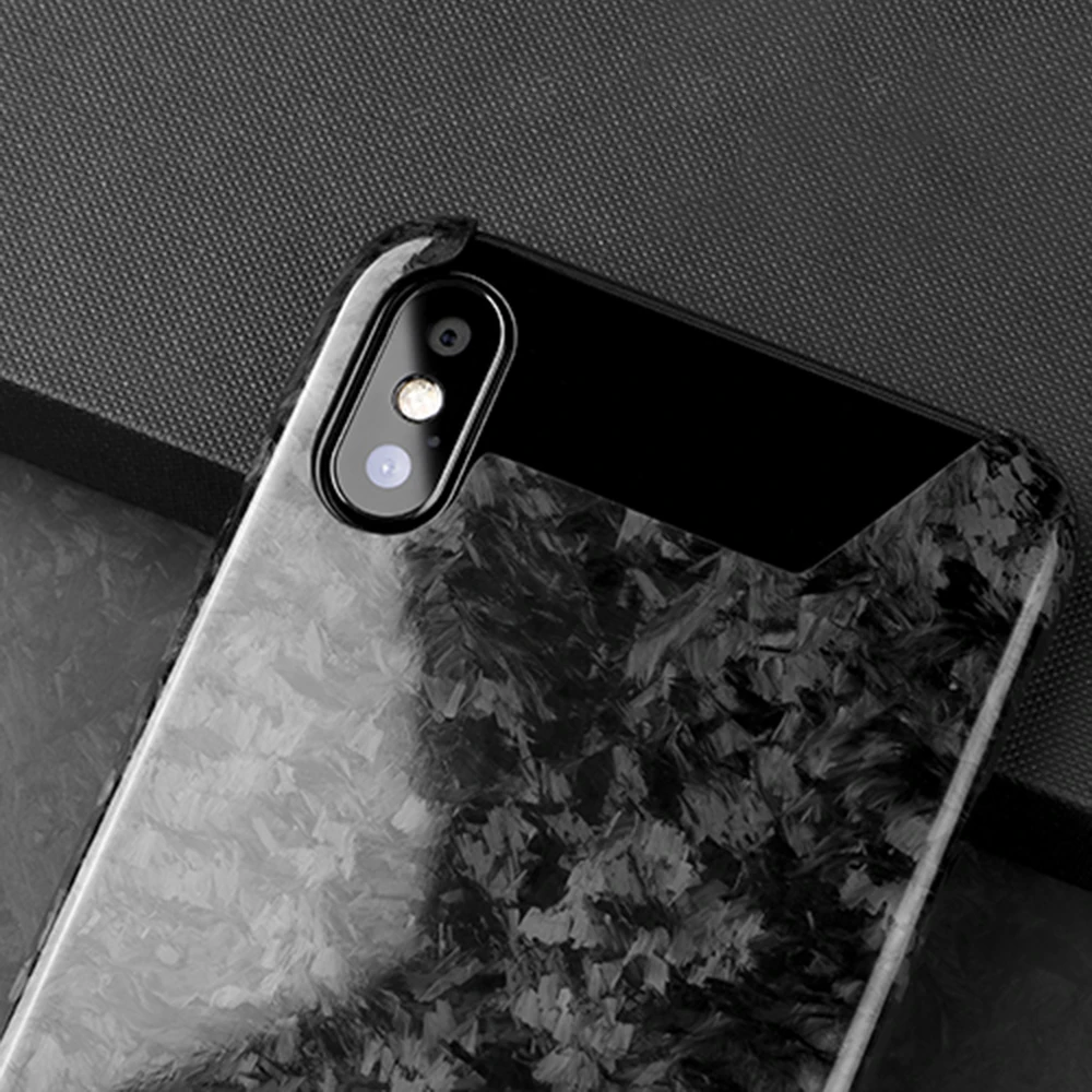 Стиль настоящий кованый чехол из углеродного волокна для iPhone X XS XR крышка четыре стороны защиты для iPhone XS Max Чехол-серебро и золото