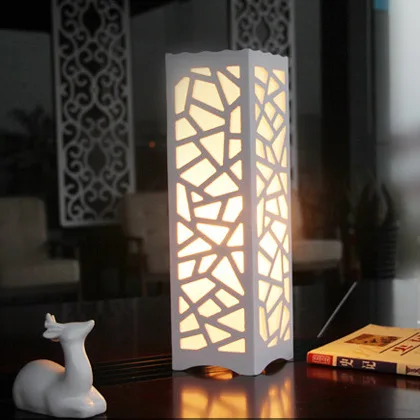 Minimalist Modern Wooden Bedside Sheepskin Lampshade Lantern Carving Minimalist Modern Wooden Bedside Sheepskin Lampshade Lantern Carving Decorative Lighting Faux Paper Vintage E27 Floor Lamp