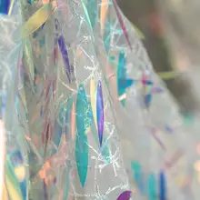 Мода блеск градиент Иллюзия Манекен Платье Ткань рыбья чешуя блестки лазерное кружево Свадебные марлевые Вечерние Пром твидовая ткань A011