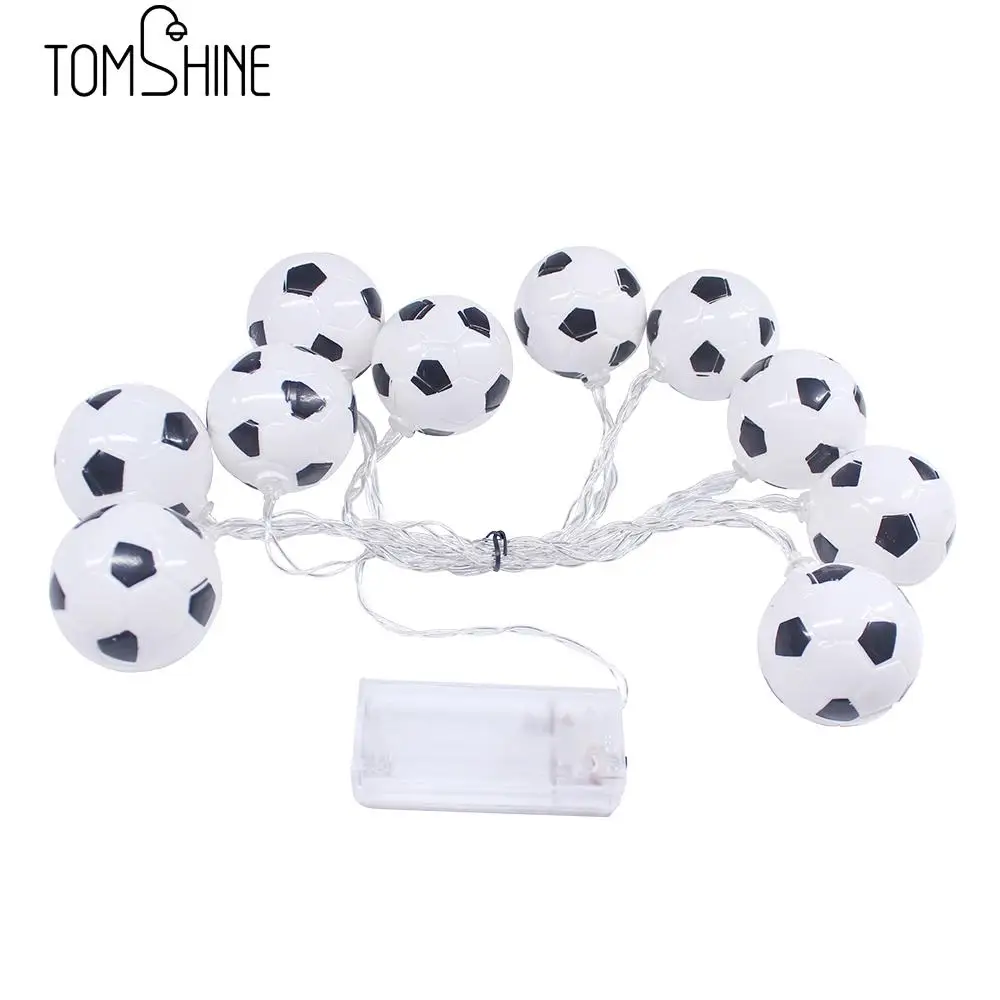 

10 LED 2.13 Meters Soccer Football LED String Light Lamp Warm White for football Theme Party Restaurant Home Decoration