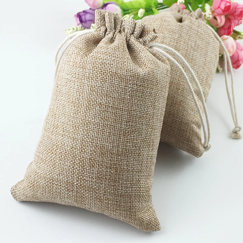 

10x14cm 300pcs Gifts Bags With Drawstring Jewelry Gift Pouch Bags Jute Small Bags For Women 2016 Packaging Display Sack Bag