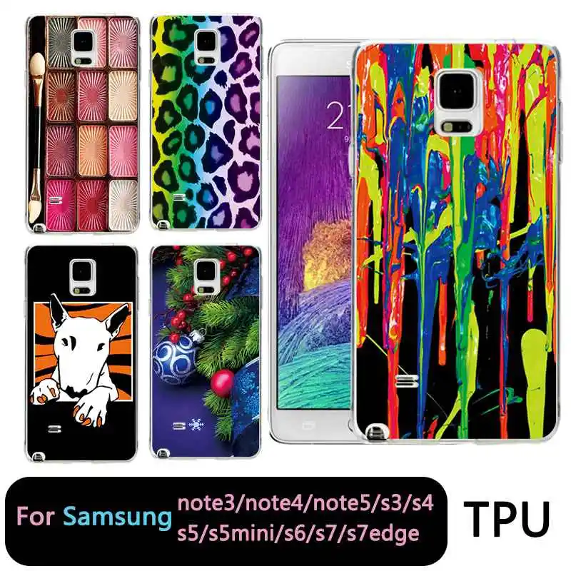 QMSWEI TPU Soft Phone Case For samsung Note5 S8 s6 s7 edge s4 s5 s3 C5 C9 note3 note4 S9plusSoft Printed Dog Canvas Letter Cover |