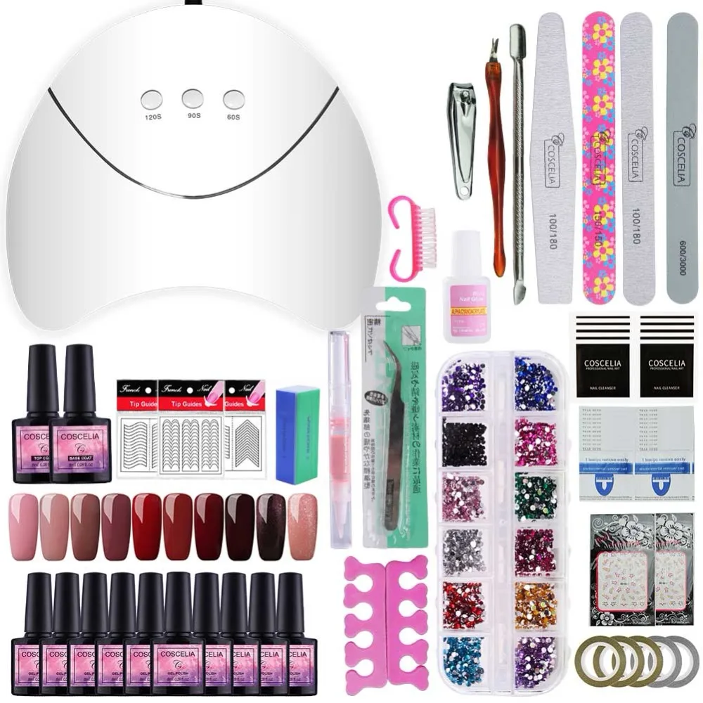 

Full Manicure Set With Lamp 36W UV Lamp Dryer Set For Manicure Gel Varnish Kit Lasting Gel Nail Polish Kit For Nail Art Tools