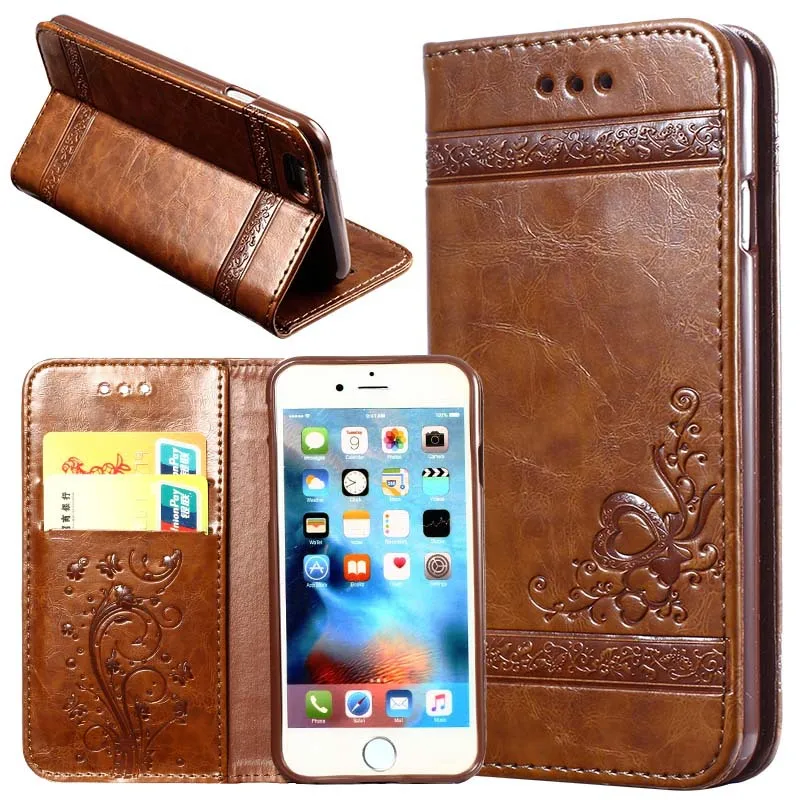 10PCS  Leather Flip Wallet Phone Case For  i7 i8  Dirt Resistant PU Silicon Cover Phone Bag Cases for iPhoneX