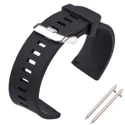 Waterproof Silicone Rubber Watch Strap - Quick Release in 5 Vibrant Colors - 18mm (Black)