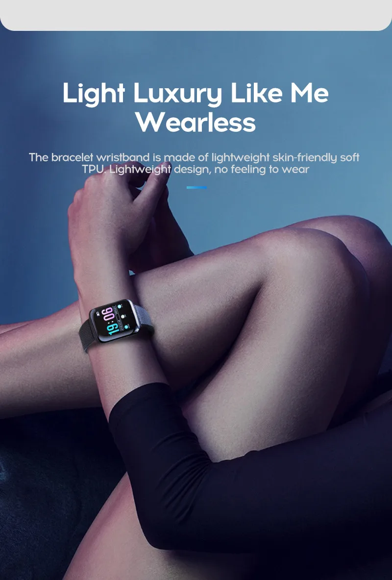 LYKRY A6S Smart Bracelet Fitness Tracker Heart Rate Blood Pressure Monitor Smart Band IP67 Waterproof Sports For Android IOS+Box (10)