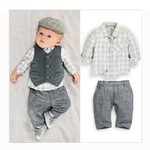 

Pudcoco 2019 Autumn Newborn Infant Baby Boy Kids Outfits sets Suit Waistcoat + Pants + Shirts Warm Gentleman wWinter Set