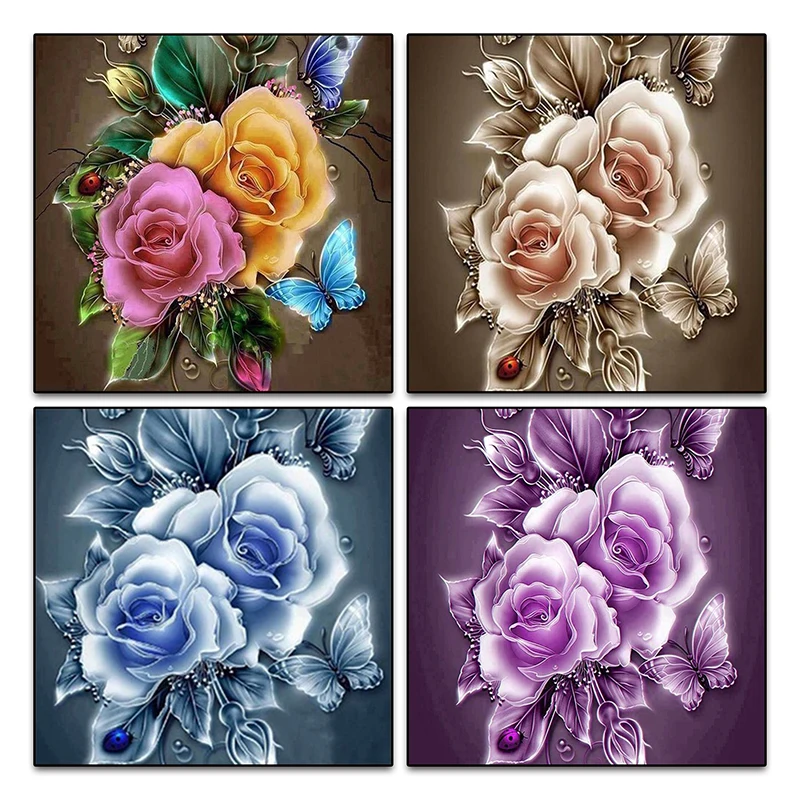 

Diy 5D Diamond Painting Rose Needlework Diamond Embroidery Flowers Full Dimond Mosaic Cross Stitch Unfinished Christmas Gift gx