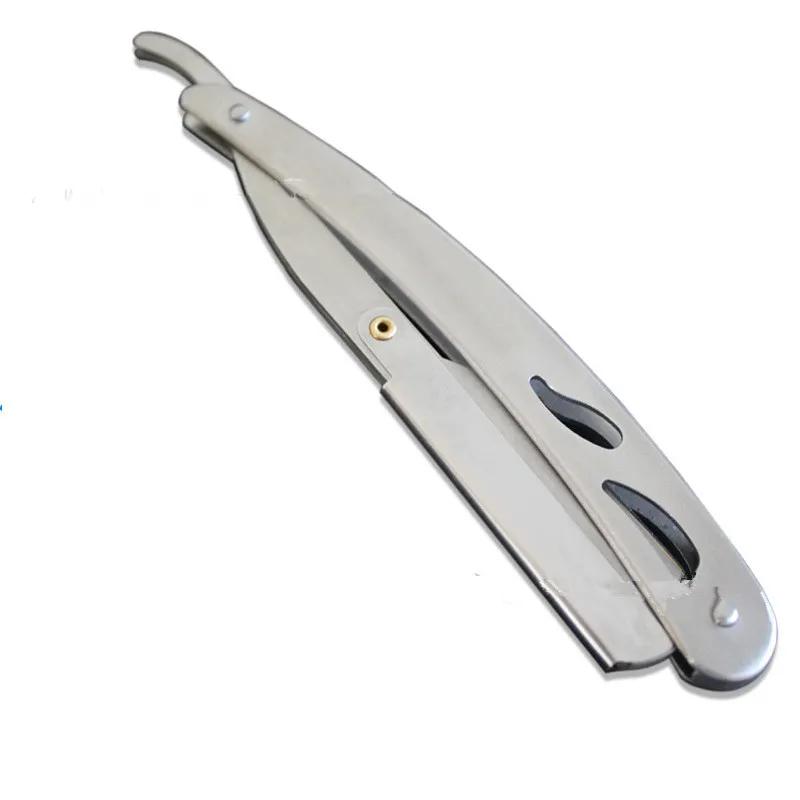 Stainless Steel Professional Barber Straight Edge Razor Razor Blade Razor Blades Manual Shaver Razor Shaver with 10 Count Single Edge Razor Blades