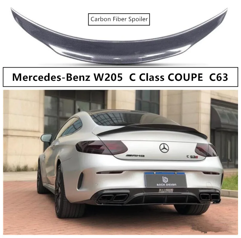 Спойлер из углеродного волокна для Mercedes-Benz W205 C Class COUPE C63 C200 C260 C300 C450 2015-2019