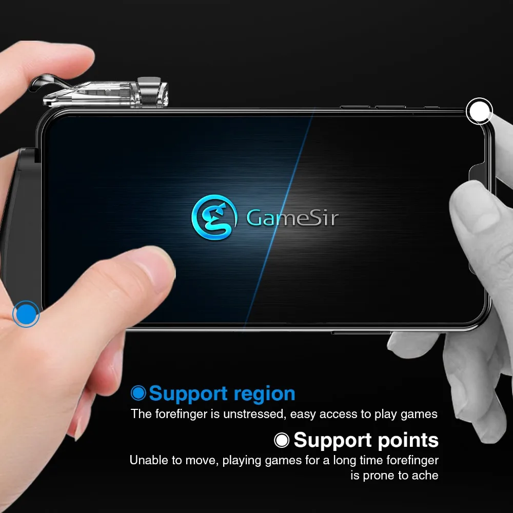  GameSir F2 Game Firestick Grip for Android & iOS Phone 2 Triggers Game Mount Bracket Trigger Fire B