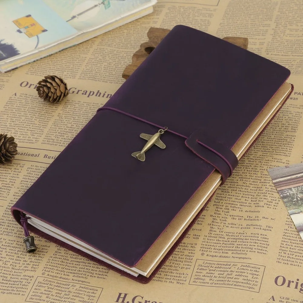 

Leather Notebook Vintage Hardcover Diary Note Book Travel Planner Agenda Sketchbook DIY Refill School Birthday Gift Copybook